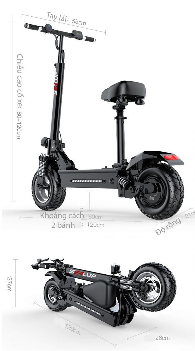 Xe Điện Gấp Gọn E-Scooter Sealup Q5 8 capture8