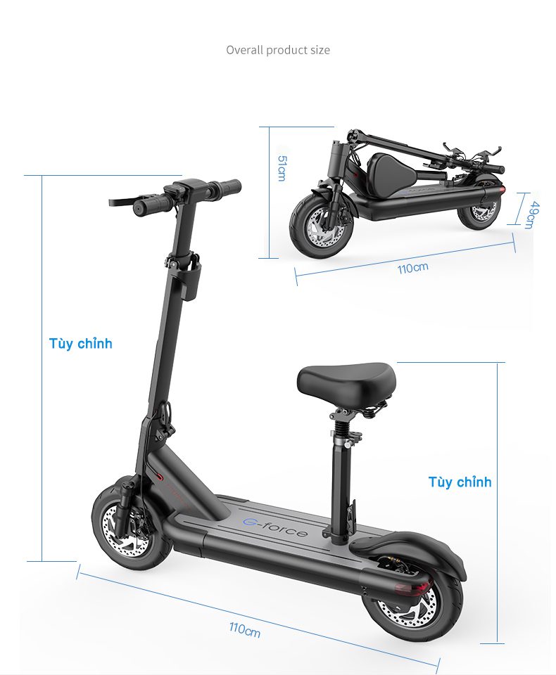 xe scooter điện gấp gọn g-force s10 thương hiệu mỹ