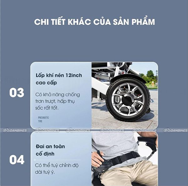 Xe Lăn Điện Thông Minh Huweishen Hws488 | Xe Điện Người Già An Toàn, Bền Bỉ Có Thể Gấp Gọn, Điều Khiển Từ Xa, Hàng Chính Hãng 29 3