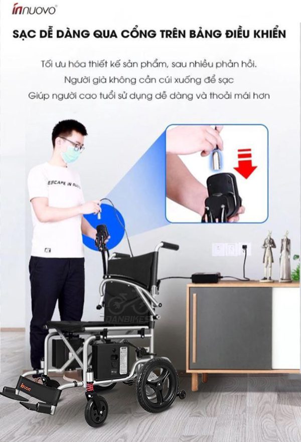 Xe Lăn Điện Innuovo N5519 Siêu Nhẹ Gấp Gọn Thông Minh Dành Cho Người Già 18 8 2