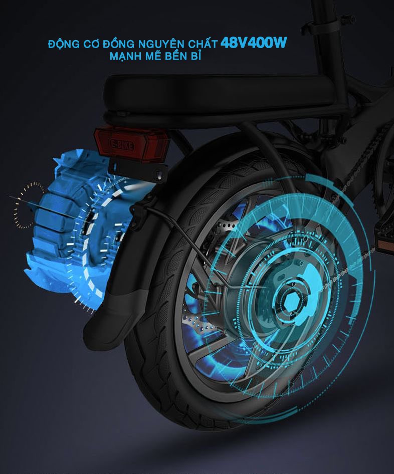 XE ĐẠP ĐIỆN GẤP GỌN G-FORCE G14 TRUYỀN ĐỘNG TRỤC (KHÔNG XÍCH) BẢN ĐẦY ĐỦ CÓ XI NHAN 19 ĐỘNG CƠ XE ĐẠP ĐIỆN GẤP GỌN G FORCE G14