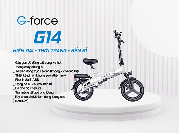 XE ĐẠP ĐIỆN GẤP GỌN G-FORCE G14 TRUYỀN ĐỘNG TRỤC (KHÔNG XÍCH) BẢN ĐẦY ĐỦ CÓ XI NHAN 6 xe-dap-dien-gap-gon-g-force-g14