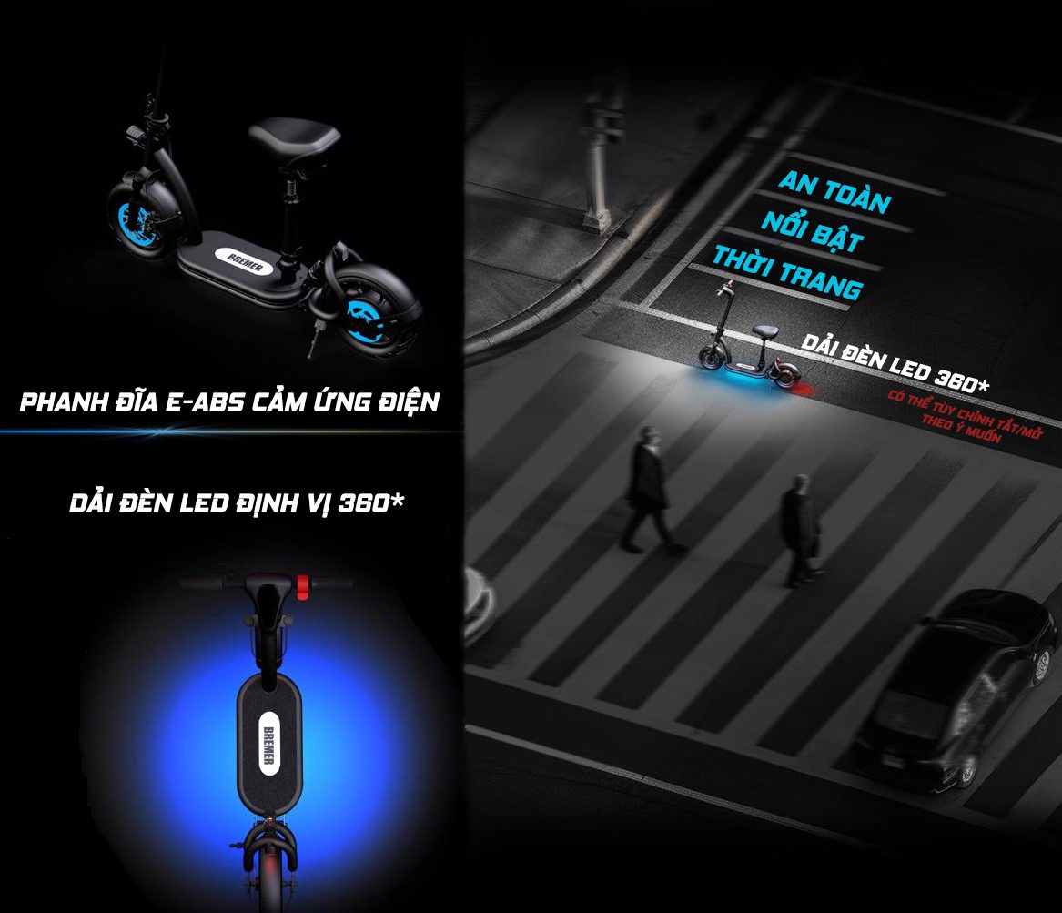 XE SCOOTER ĐIỆN BREMER S12 GẤP GỌN 16 Xe scooter điện Bremer S12 gấp gọn đa năng