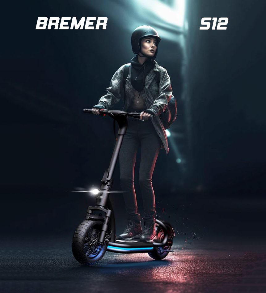 XE SCOOTER ĐIỆN BREMER S12 GẤP GỌN 10 Xe scooter điện Bremer S12 gấp gọn đa năng