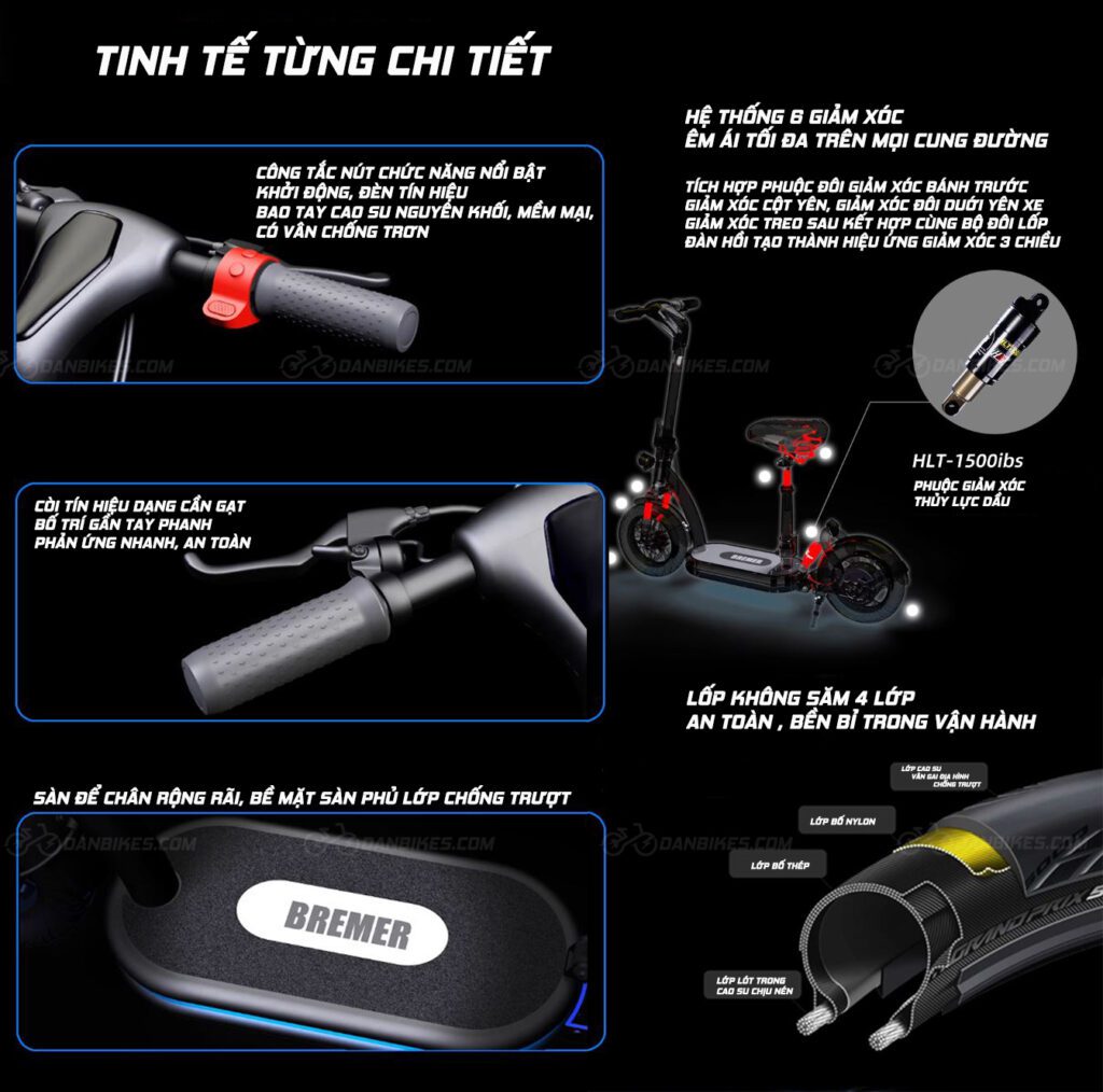 XE SCOOTER ĐIỆN BREMER S12 GẤP GỌN 9 7